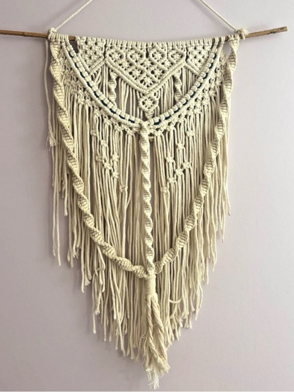 Vintage Inspired Macrame Wall Hanging Handmade Boho Chic Style Art Tapestry